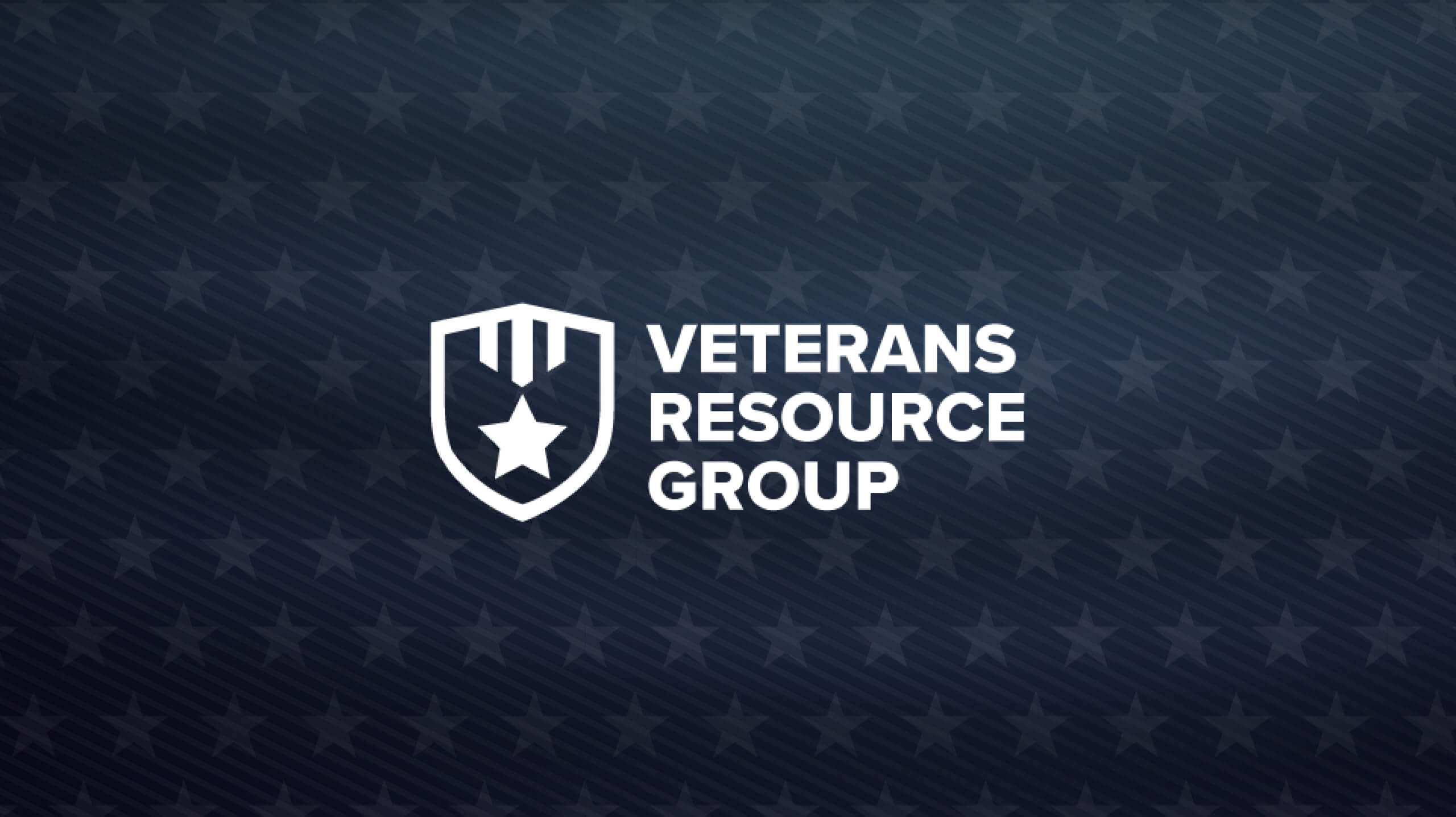 Image of the Veterans Resource Group logo over a background image.