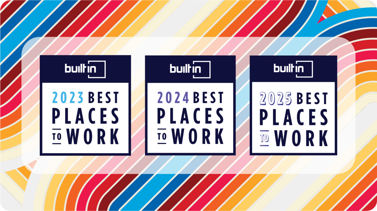BuiltIn best places to work awards for 2023, 2024, and 2025