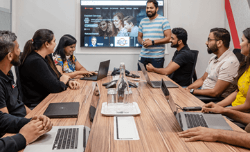 Collaborators in a conference room