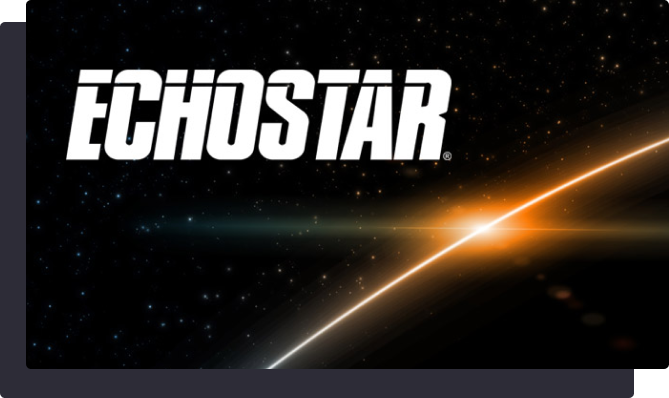 EchoStar logo on a space-themed background with a glowing horizon.